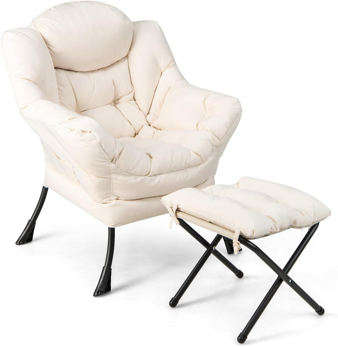 RELAXAČNÉ KRESLO 95 cm, béžové - béžová, textil (81/95/75cm) - COSTWAY