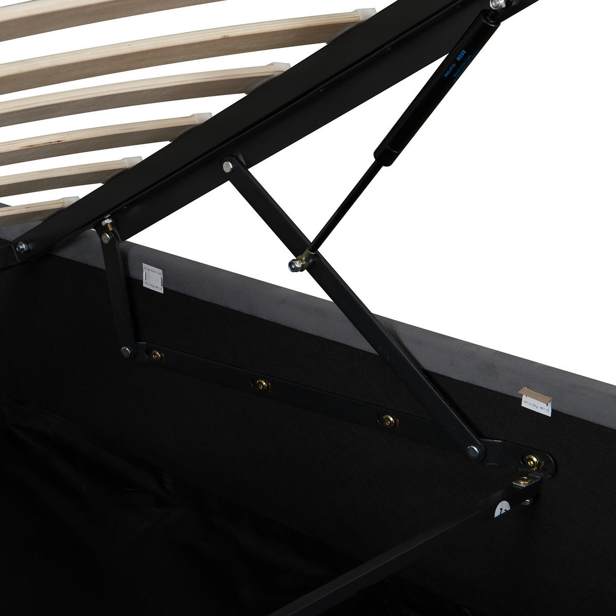 POLSTERBETT 90/200 cm in Dunkelgrau Samt mit Bettkasten, LED-Beleuchtung und USB-Anschluss - Dunkelgrau, Holzwerkstoff/Textil (90/200cm) - CHICFURN