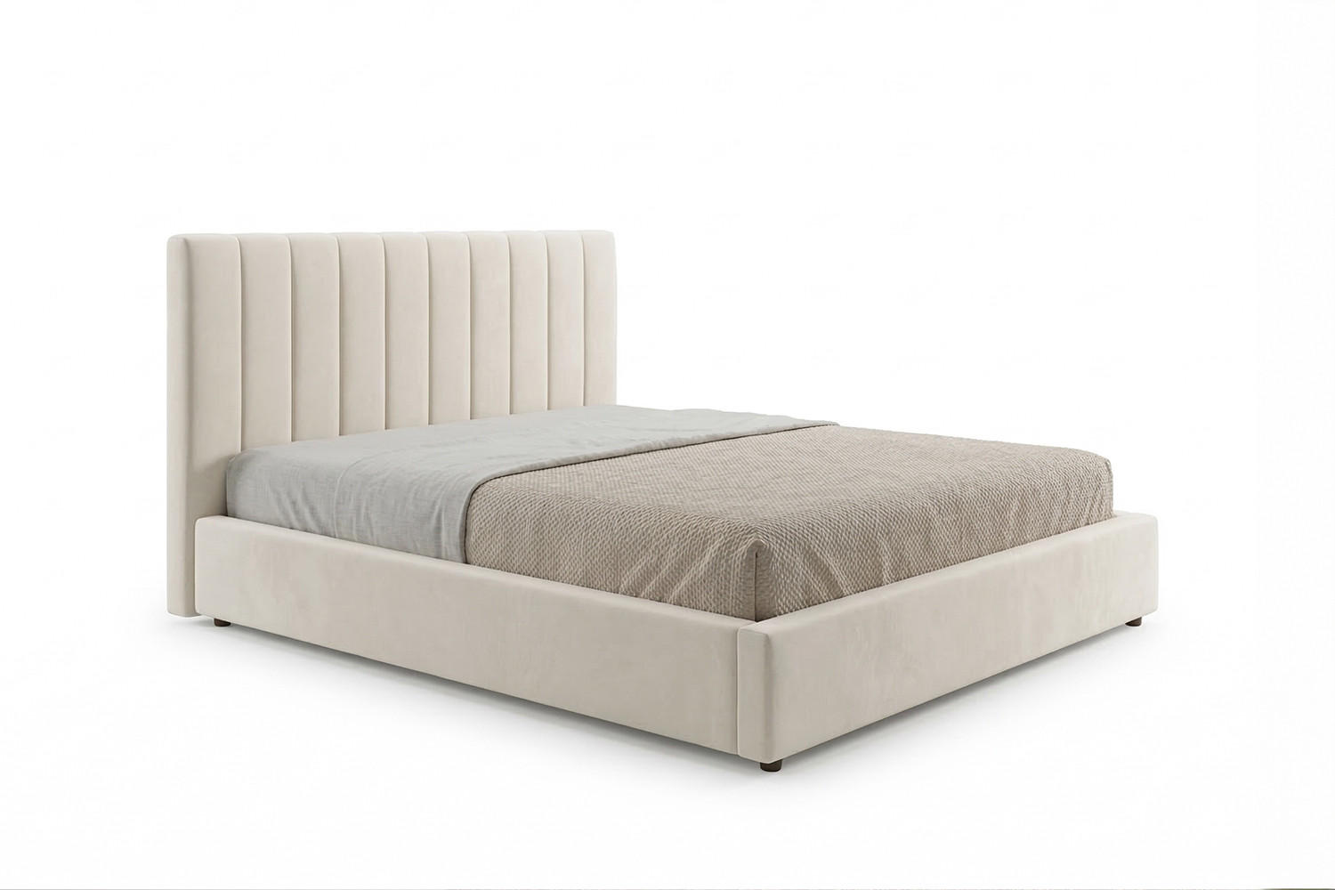 POLSTERBETT CATTURA Cremeweiß Velvet - Creme/Weiß, Textil (180/200cm) - KAWOLA