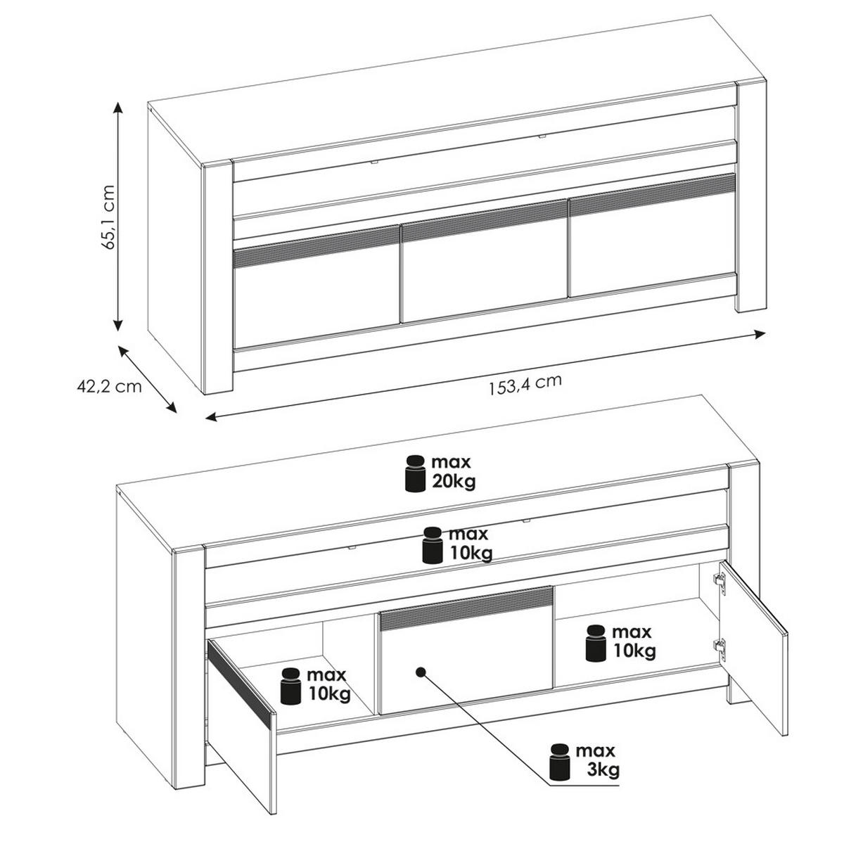 WOHNZIMMER-SET 4-TLG. Nava-129 - Weiß, Holzwerkstoff (475/198/42cm) - Lomado