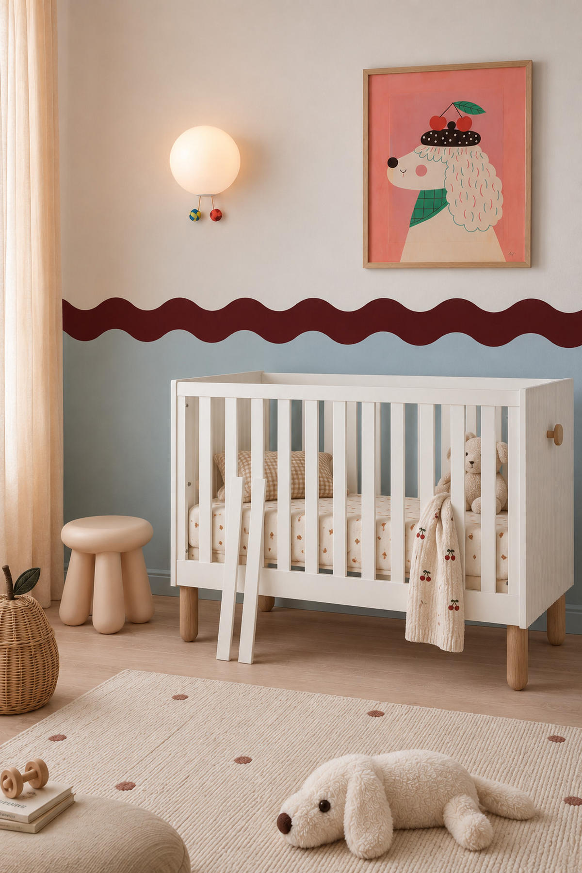 GITTERBETT Bebella - Weiß, Naturmaterialien (60/120cm) - kiki design