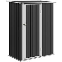 GARTENHAUS Metallgerätehaus für den Außenbereich Tür Outdoor Stahl Dunkelgrau - Dunkelgrau, Metall (84/189/142cm) - Outsunny