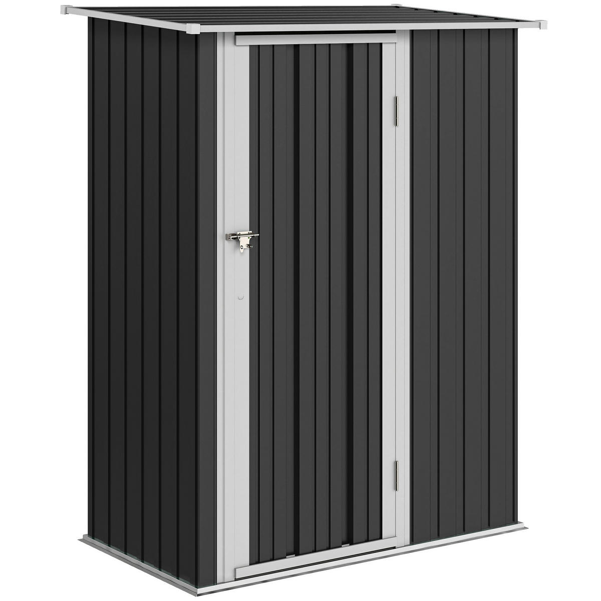GARTENHAUS Metallgerätehaus für den Außenbereich Tür Outdoor Stahl Dunkelgrau - Dunkelgrau, Metall (84/189/142cm) - Outsunny