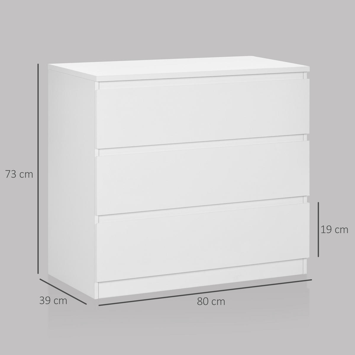 KOMMODE Weiß 80/39/73 cm - Weiß, Holzwerkstoff (80/73/39cm) - PANGIVO