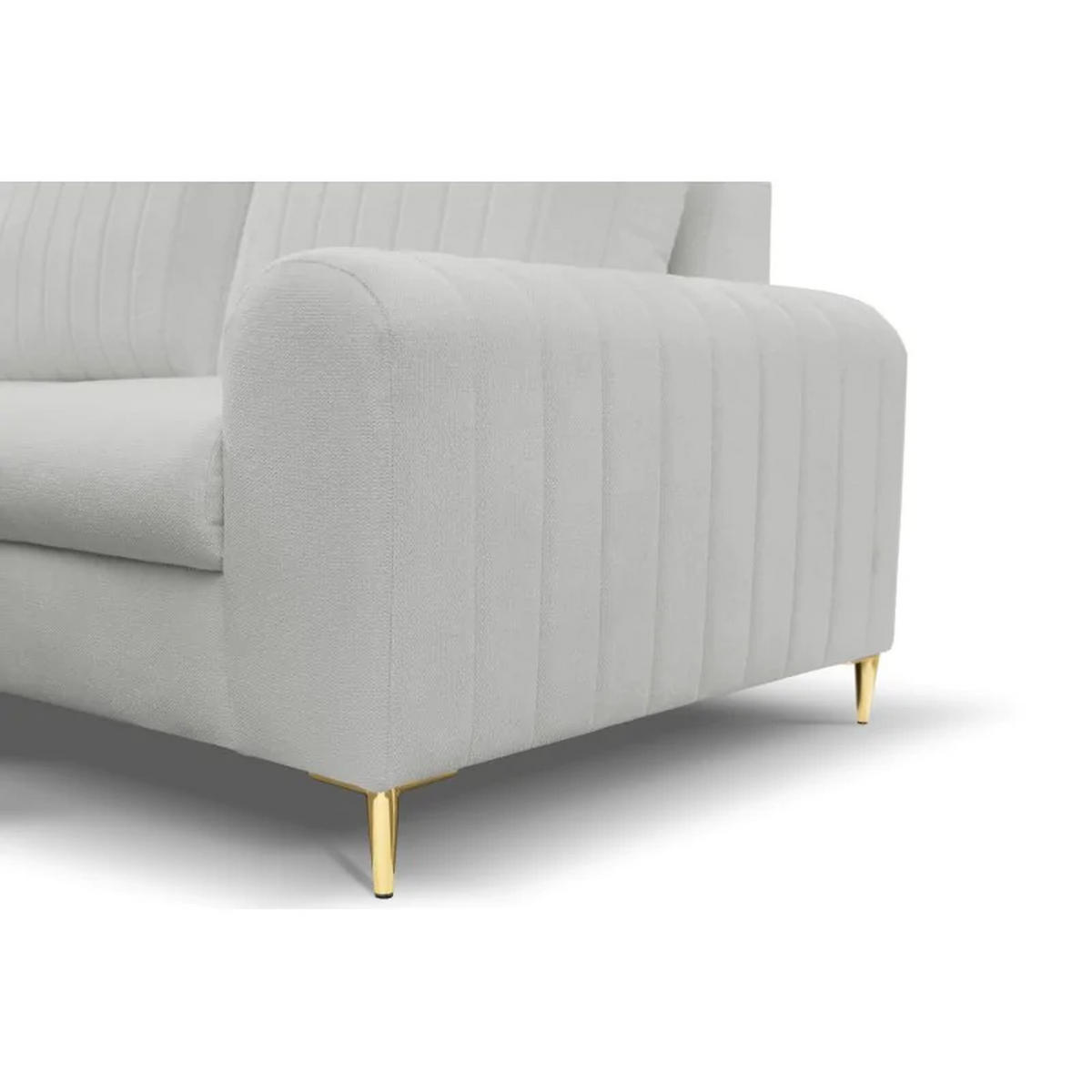 ECKSOFA MANGO, Eckcouch in L-Form mit Schlaffunktion und Bettkasten, Farbe: Grau, Velourstoff, Ottomane Links - Grau, Textil (251/164cm) - Sepro Meble