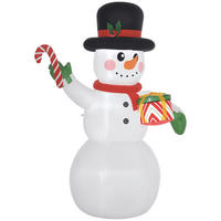 WEIHNACHTS-SCHNEEMANN Weiß 120.0/80.0/180.0cm - Weiß, Textil (80/180/120cm)