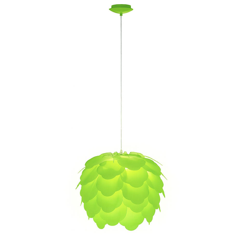 HÄNGELEUCHTE Stahl Grün Blätteroptik - Grün, Metall (42/42/110cm)