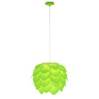 HÄNGELEUCHTE Stahl Grün Blätteroptik - Grün, Metall (42/42/110cm)