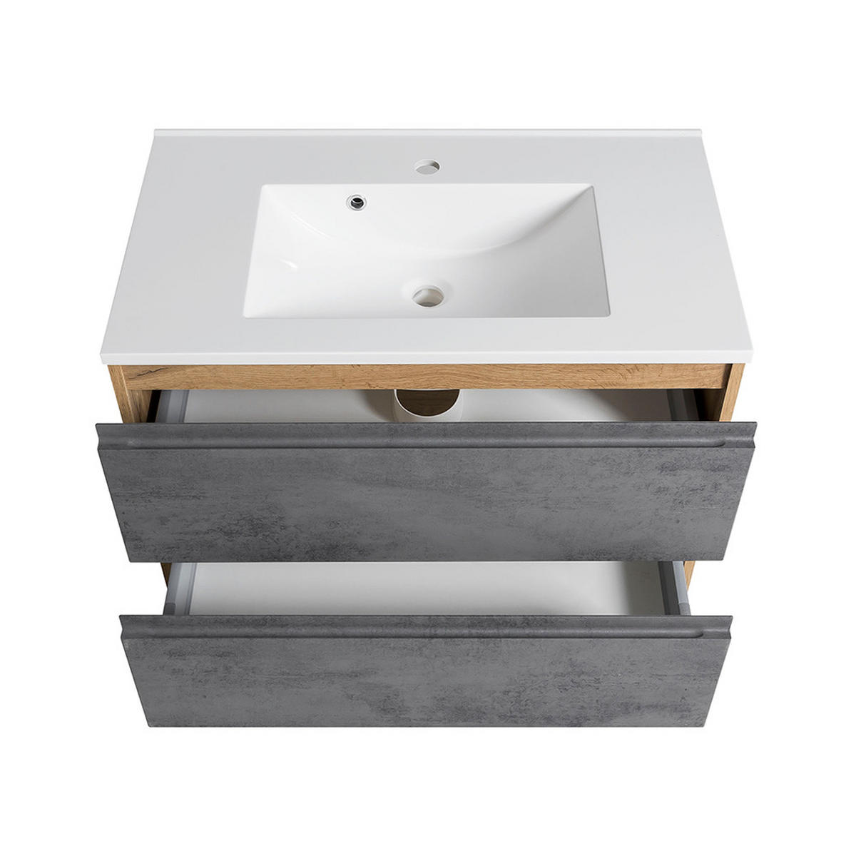 BADMÖBEL-SET Vasto-03 - Grau, Holzwerkstoff (80/200/47cm) - Lomado