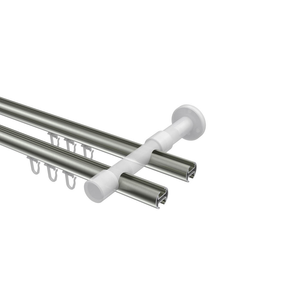 Thumbnail - Interdeco Innenlauf-Gardinenstangen-Set, Edelstahl, Silber, Metall, 280 cm, Wohntextilien, Gardinen & Vorhänge, Gardinen...