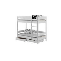ETAGENBETT Diego 200x90 weiß mit Schubladen und Matratzen - Weiß, Holzwerkstoff (90/200cm) - LUKDOM