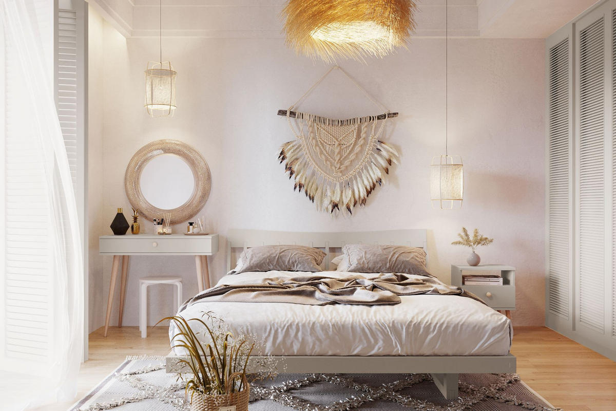 KONSOLE Kaschmir Boho Hohe Beine - Beige, Holzwerkstoff (1/90/80cm) - Sepro Meble