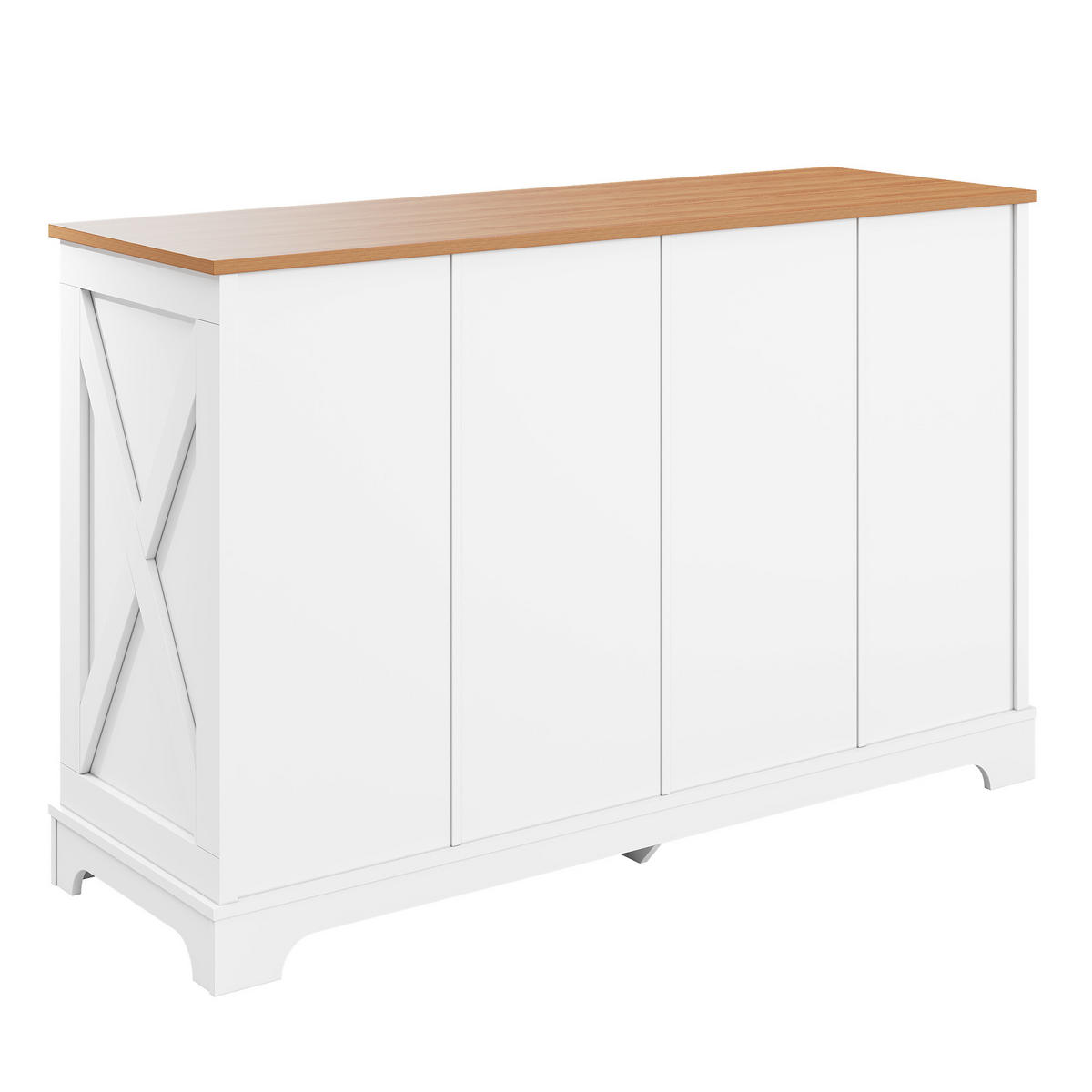 SIDEBOARD 120/40/76 cm mit 6 Schubladen in Weiß & Naturholz - Weiß, Holzwerkstoff (120/76/40cm) - BEAOK
