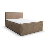 BOXBETT Vanessa mit 2 Bettkästen, 180x200, Farbe: Braun, Cordstoff, mit Bonell-Matratze inkl. Topper - Braun, Holz/Kunststoff (180/200cm) - VENASI MÖBEL