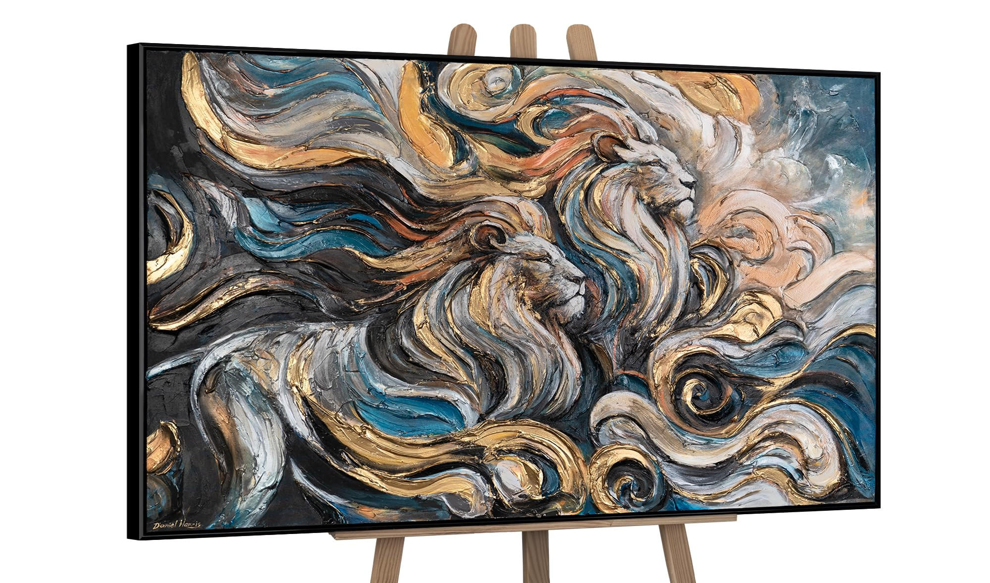 GEMÄLDE Dynastie der Stärke Schattenfugenrahmen Schwarz 120x80 cm - Schwarz, Holz (120/80cm) - YS-art gallery