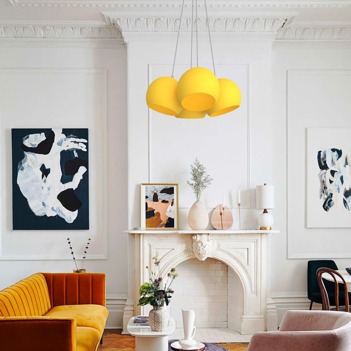 HÄNGELEUCHTE - Gelb, Metall (25/25/20cm) - Lumicom