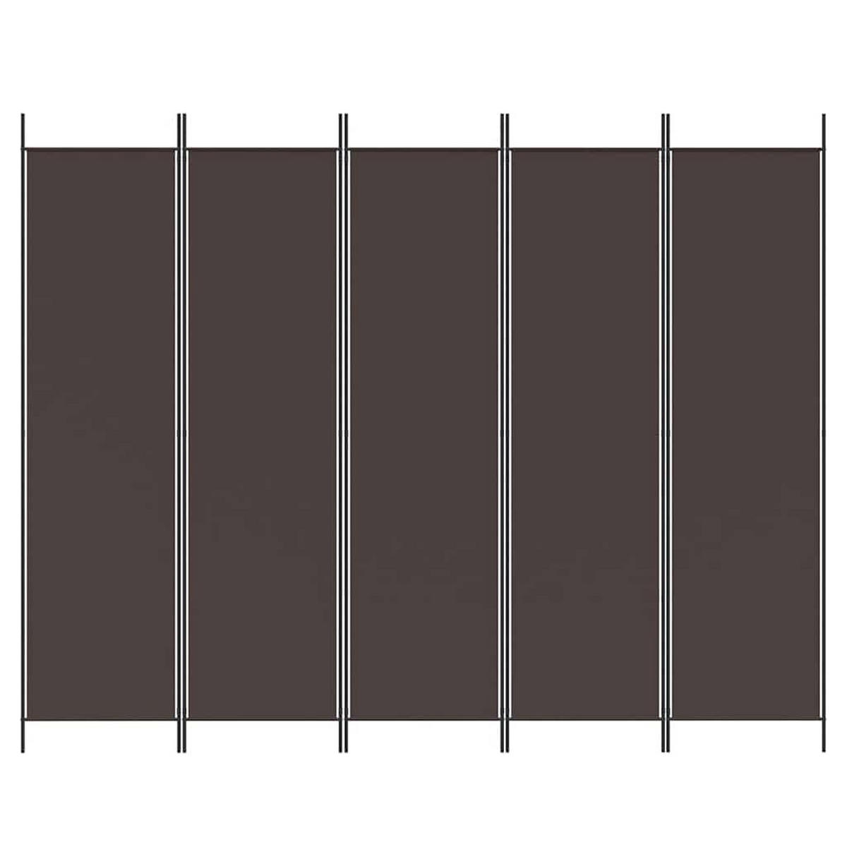 PARAVENT 5-teilig Braun 250/200 Cm Stoff - Braun, Textil (250/200/0.1cm) - vidaXL