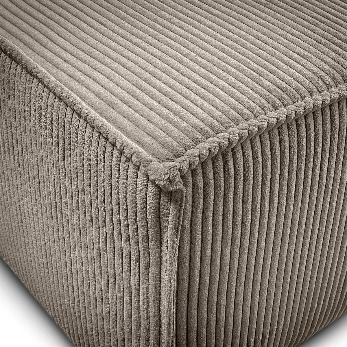 ECKSOFA Gepolstertes CARLO XL Cord mit Schlaffunktion und Bettkasten, Poso 02 - Beige, Textil (277/143cm) - Lookway