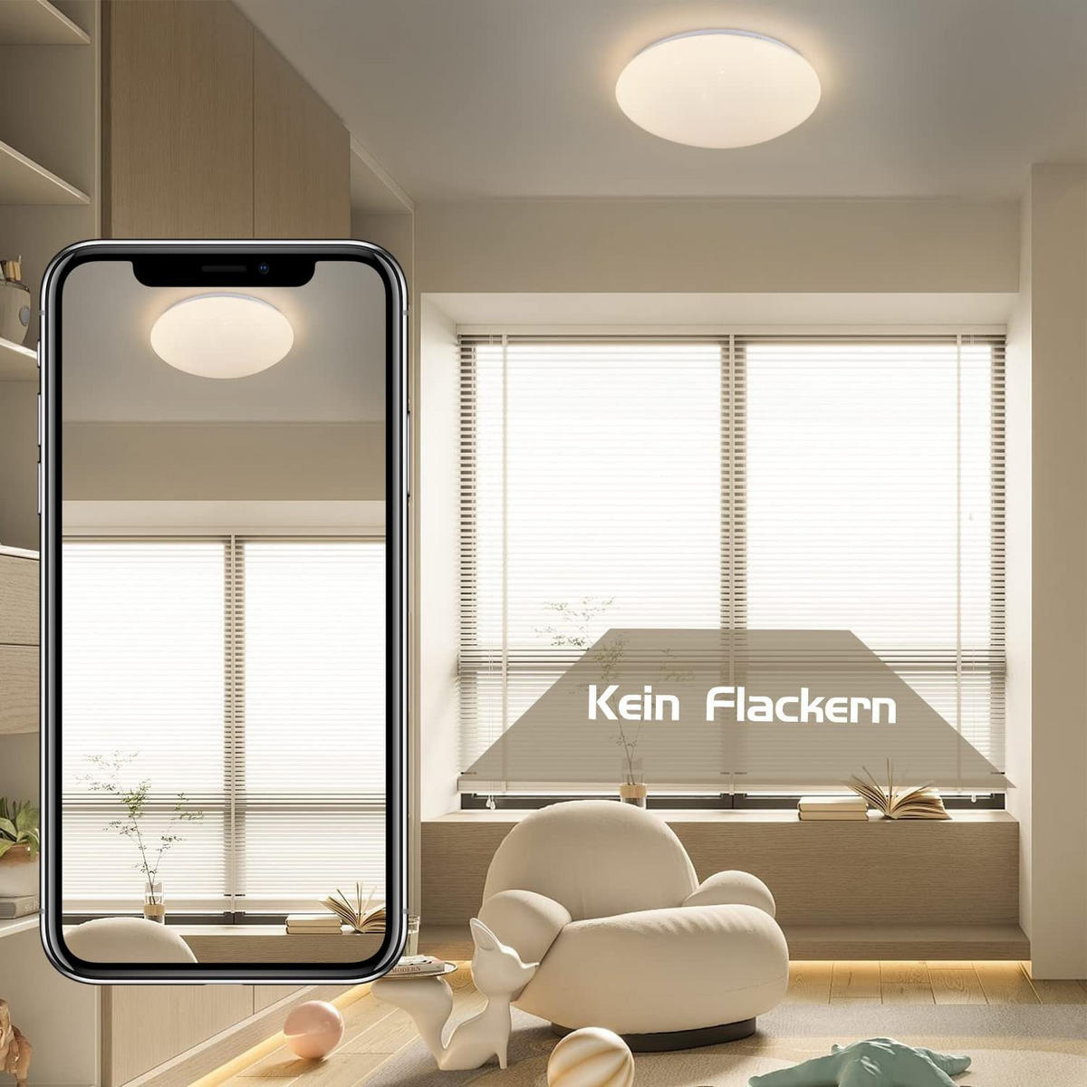 LED-DECKENLEUCHTE Stefan 29/29/8 cm - Weiß, Kunststoff (29/29/8cm) - Nettlife