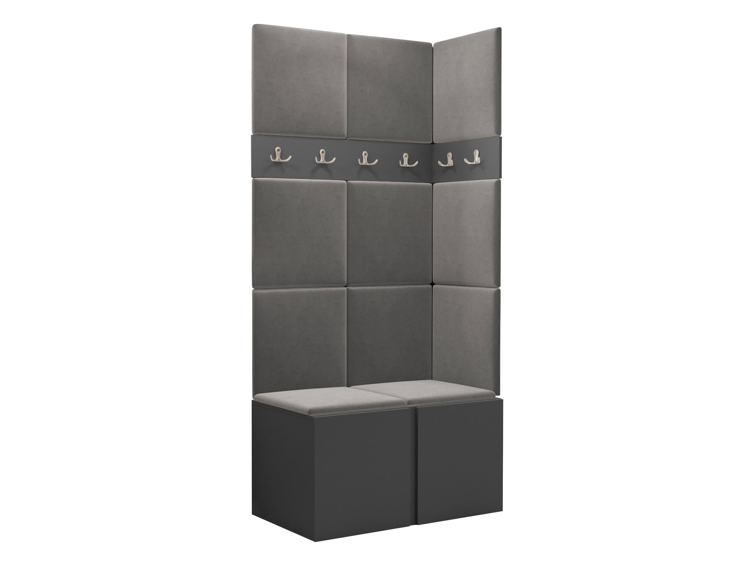 GARDEROBEN-SET Orion I - Graphitfarben/Grau, Holzwerkstoff/Kunststoff (84/186/46cm) - MIRJAN24