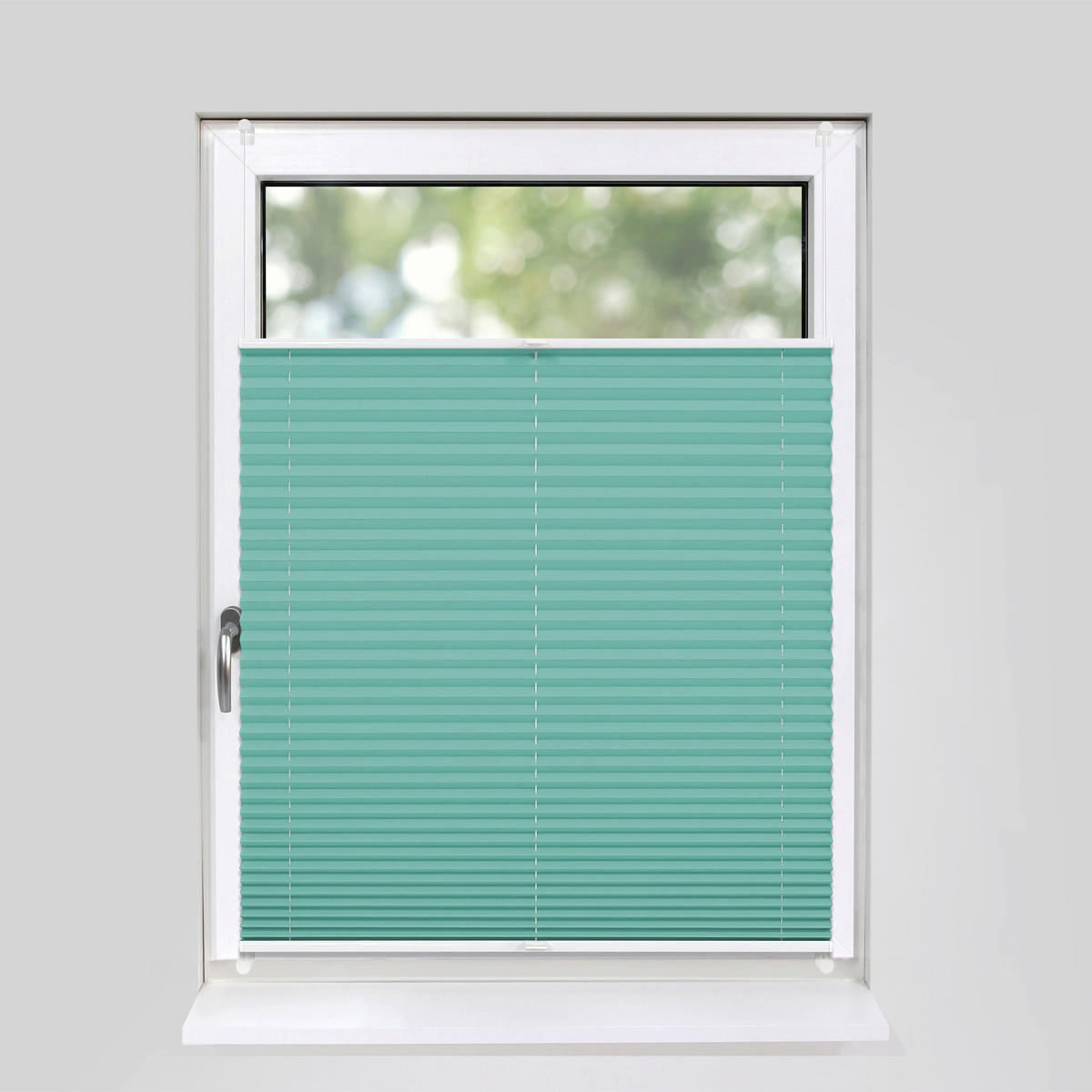 PLISSEE Basic ohne Bohren - Türkis, Textil (70/210cm) - Deco-Raum