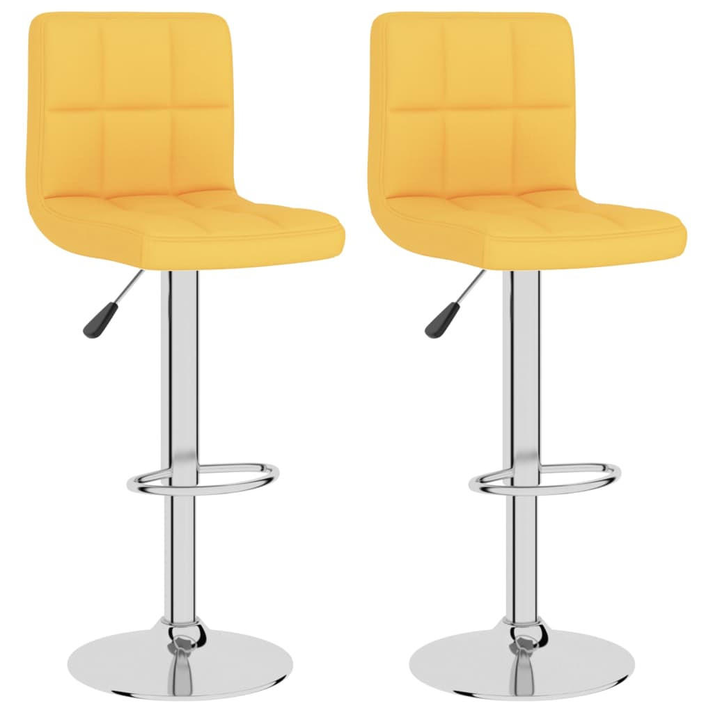 BARHOCKER 2er set Senfgelb Stoff - Gelb/Silberfarben, Textil/Metall (47/111/40cm) - vidaXL