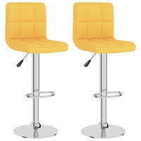 BARHOCKER 2er set Senfgelb Stoff - Gelb/Silberfarben, Textil/Metall (47/111/40cm) - vidaXL