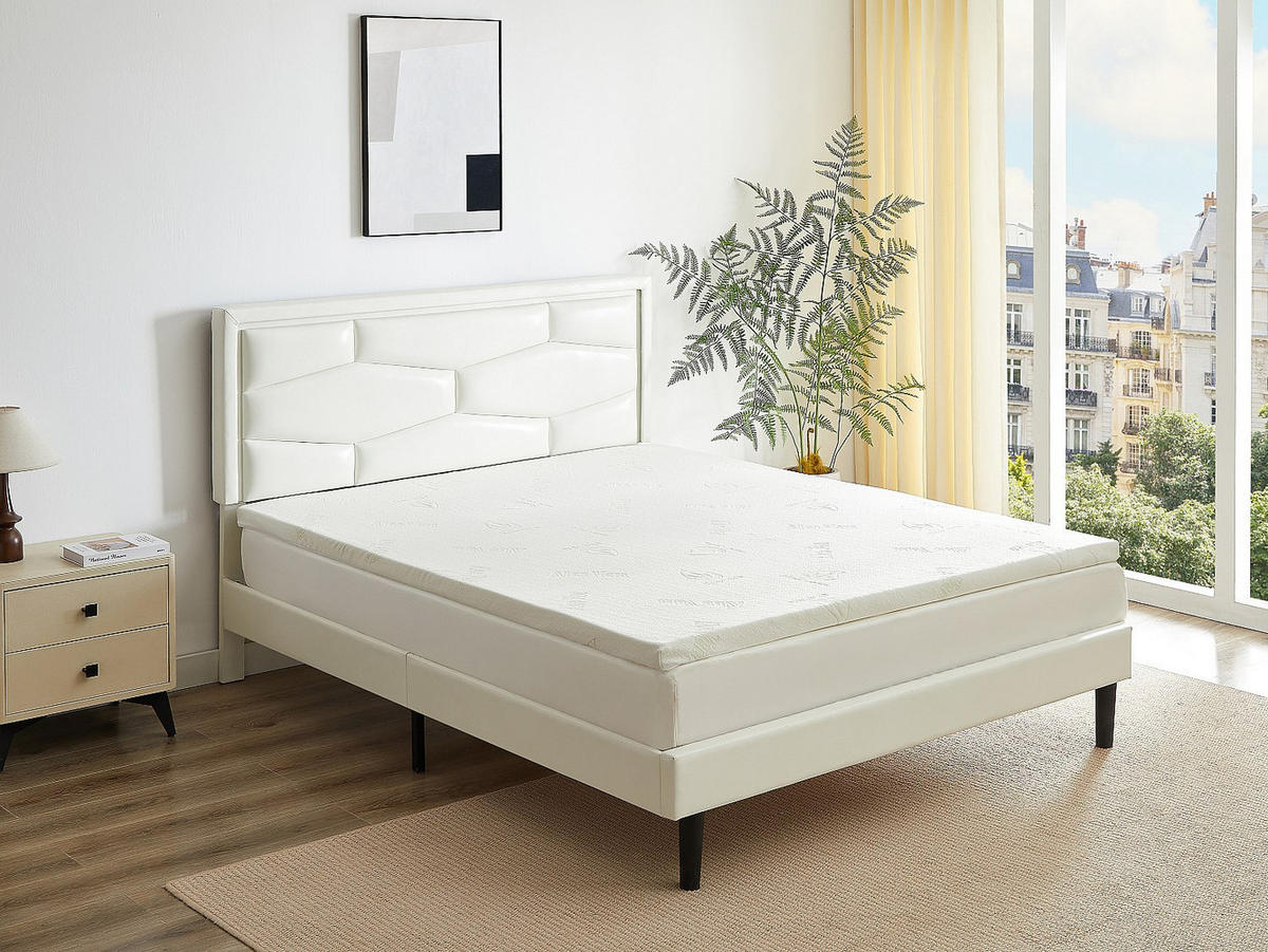 TOPPER - 2 Personen - stoff - weiß Laceto - Weiß, Textil (180/200cm) - Vente-Unique