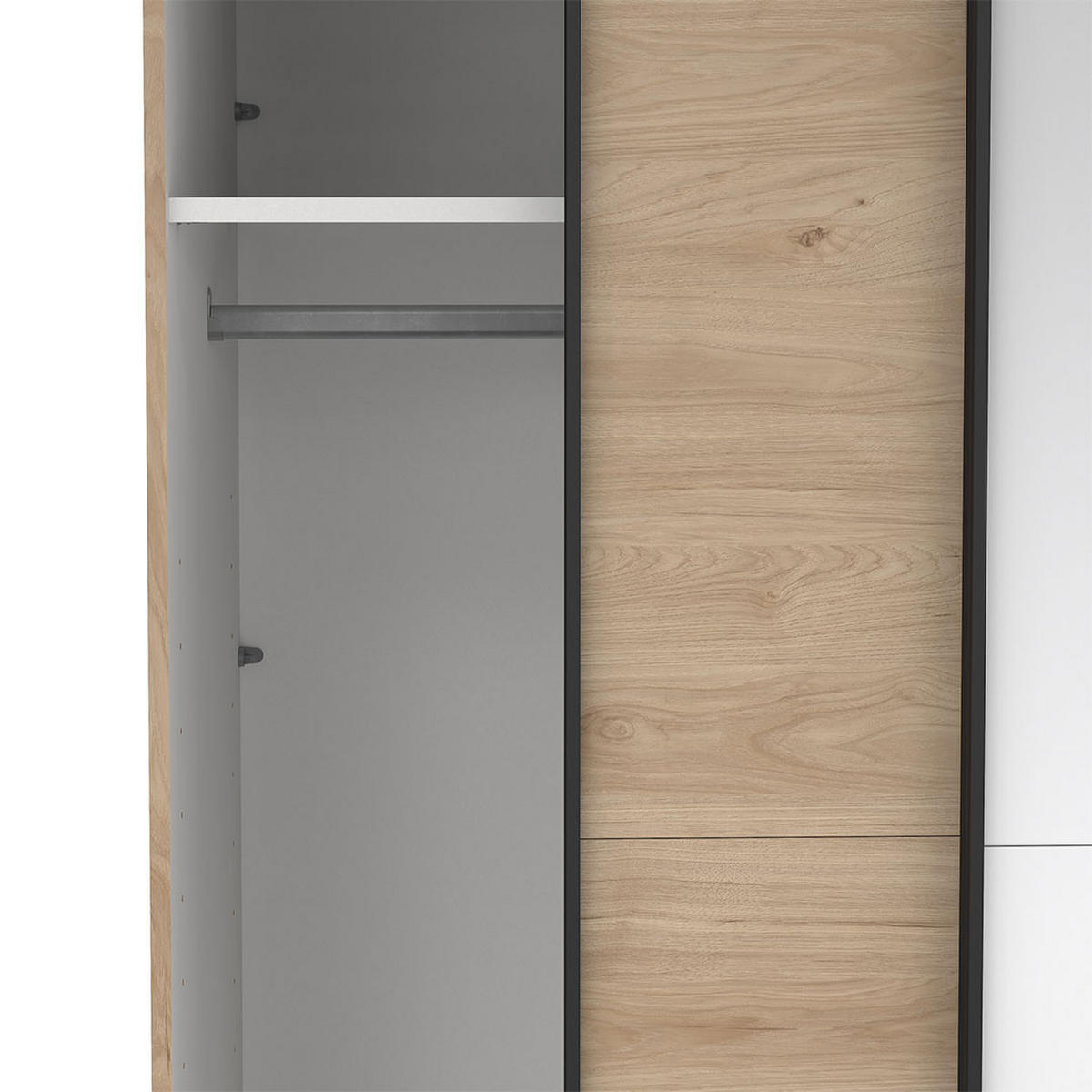 SCHIEBETÜRENSCHRANK, Como, Eiche, Holzwerkstoff, 119 x 67 x 221 cm - Eichefarben, Holzwerkstoff (119/221/67cm) - ebuy24