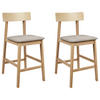 BARSTÜHLEN 2er-Set Taupe Isanti - Taupe/Braun, Holz (44/92/51cm) - Beliani