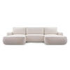 WOHNLANDSCHAFT Ablia Creme 364/168/87 cm mit Schlaffunktion - Creme/Schwarz, Kunststoff/Textil (364/87/168cm) - AX Living