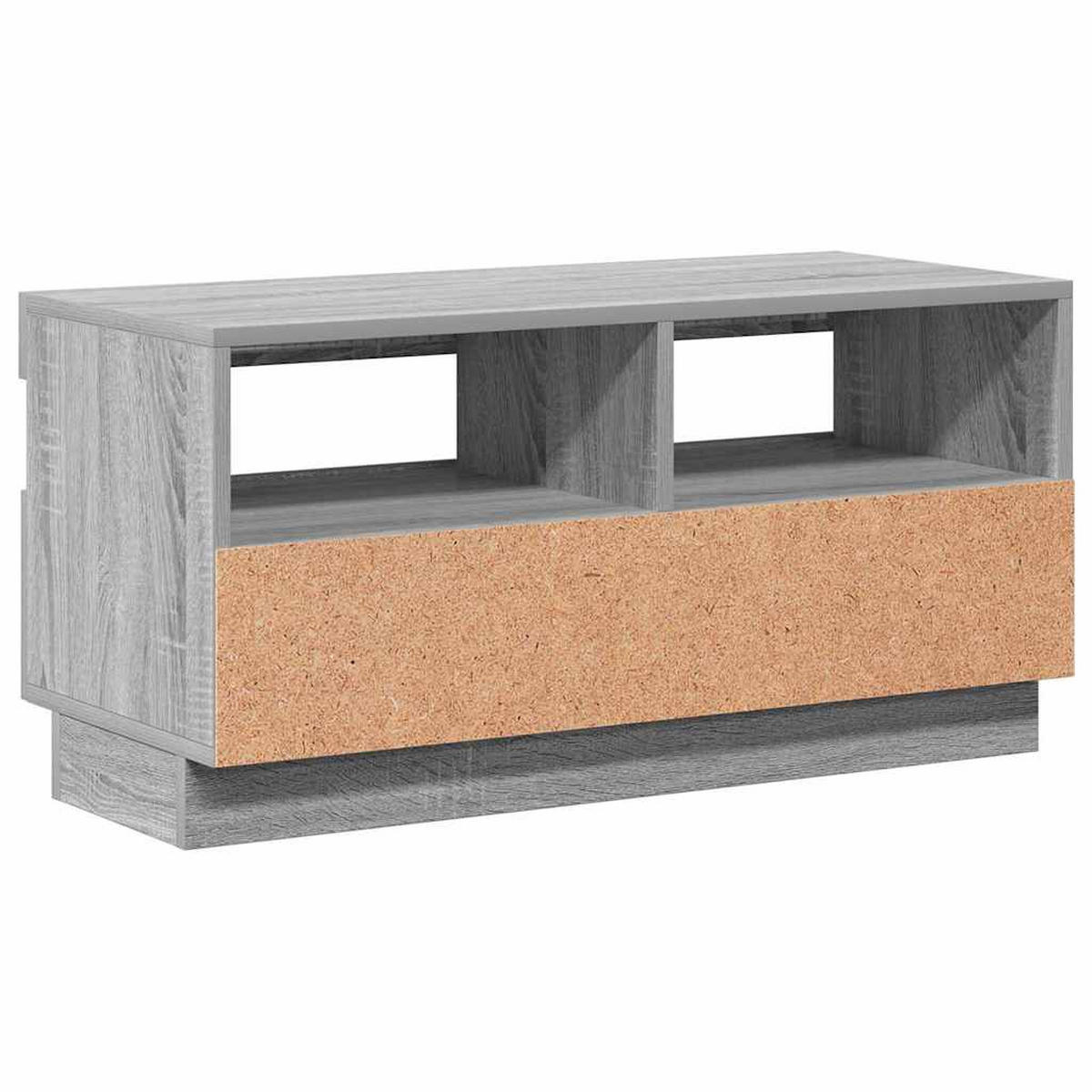 LOWBOARD mit Led-Leuchten 80/35/40 cm aus Holzwerkstoff in Grau Sonoma Dekor - Silbereichenfarben, Holz (80/40/35cm) - vidaXL