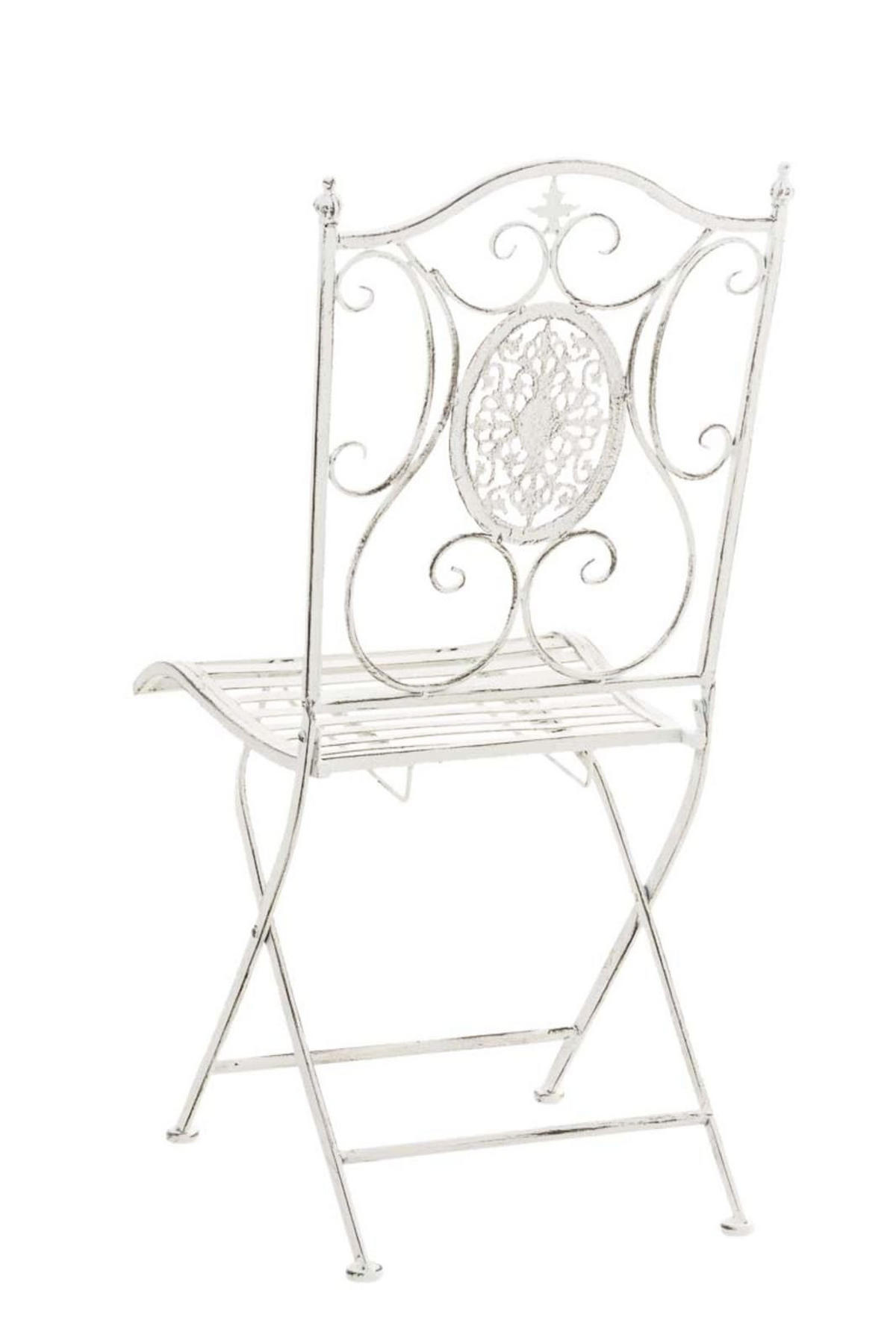 STÜHLE Sidan - 2er Set antik weiß - Weiß, Metall (42/91.5/49cm) - TPFGarden