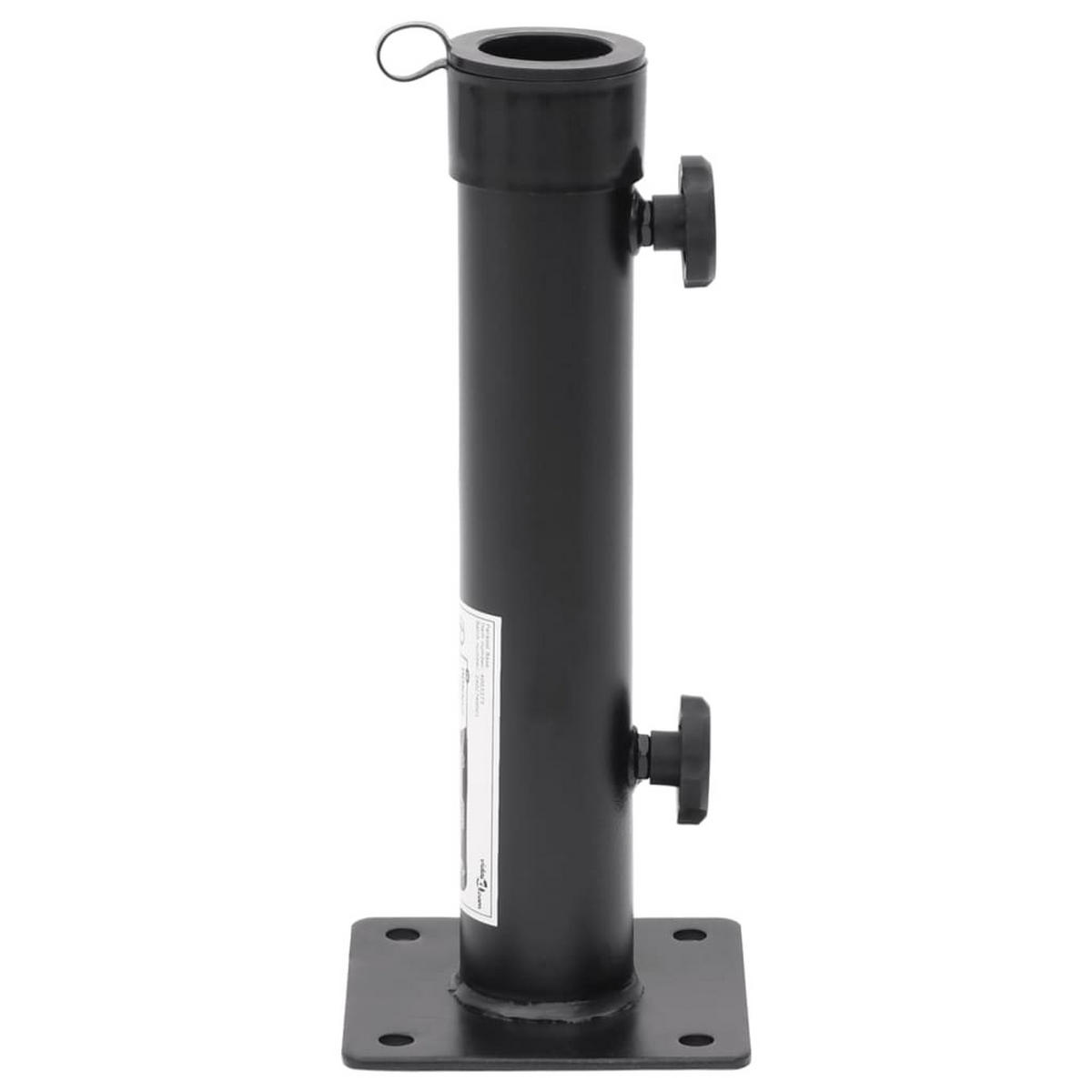 SONNENSCHIRMSTÄNDER Für Ø38/48 Mm Mast Mattschwarz Stahl - Schwarz, Metall (12.5/12.5cm) - vidaXL