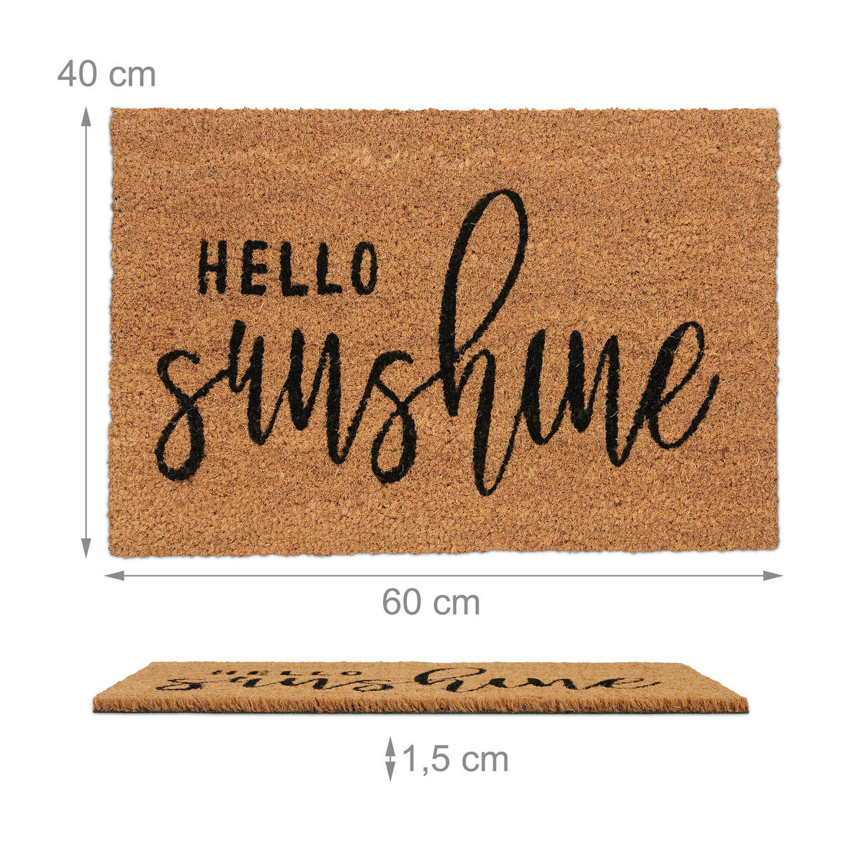FUSSMATTE - Hellbraun, Kunststoff/Textil (60/40cm) - Relaxdays
