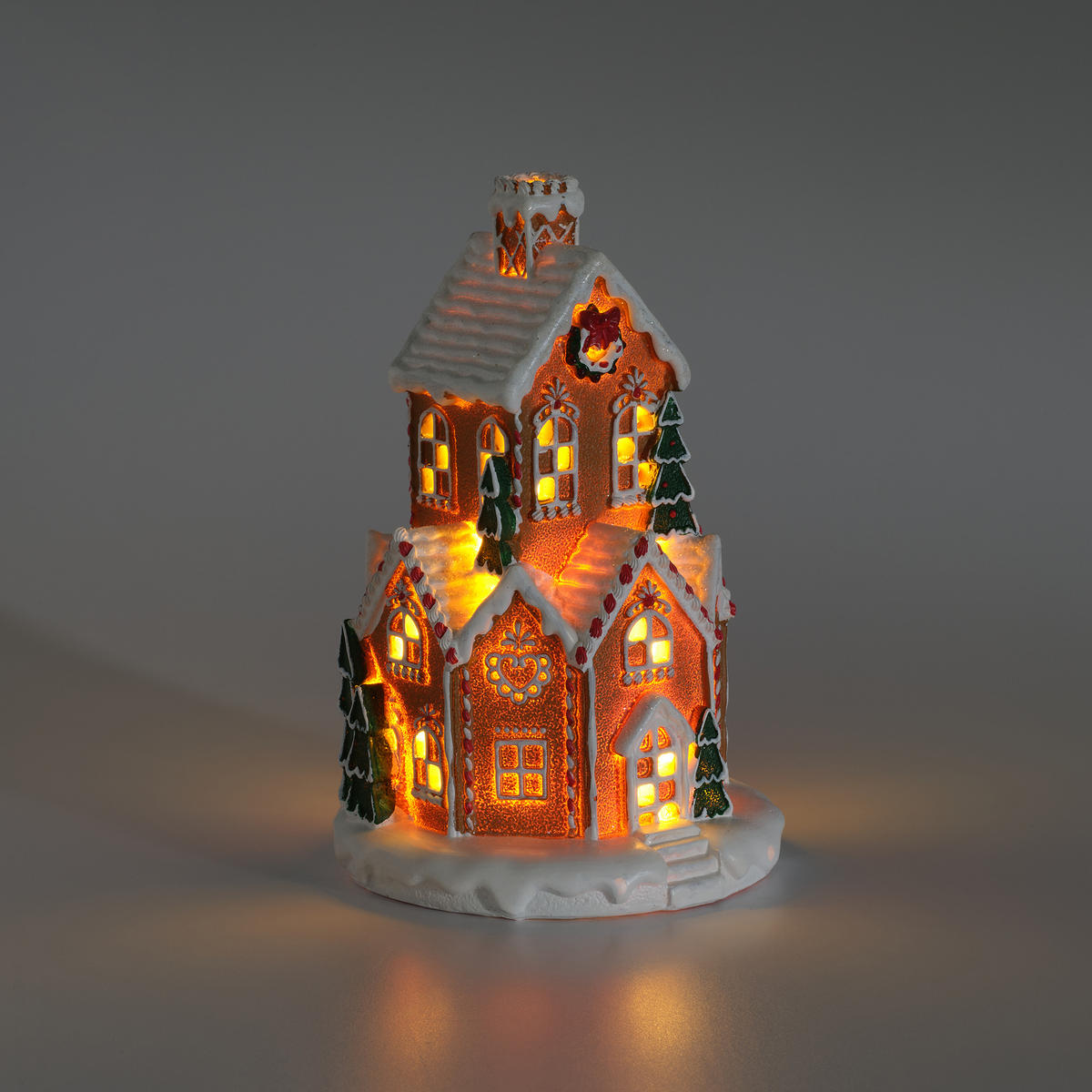 DEKOFIGUR Led CHARMTOWER, 14 x 14 cm, Braun, Beleuchtet Weihnachtsfigur, Weihnachtsdeko, Deko Wohnzimmer, Winter Christmas, XMAS Geschenk - Braun, Kunststoff (14/1/14cm) - home&you