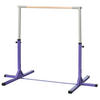 GYMNASTIK-TURNRECK, Reckstange, 13-stufig verstellbar, bis 75 kg belastbar, Lila - Violett, Metall (121/194cm) - HOMCOM