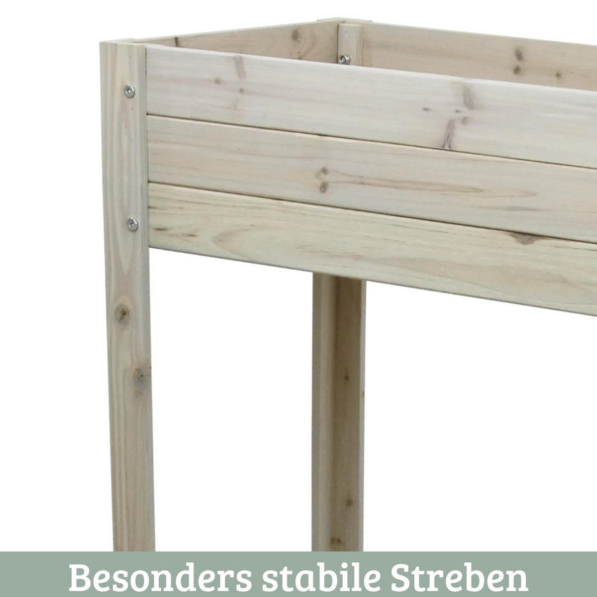 HOCHBEET Balkon Holz KLEO Inkl. Vlies Grauweiß - Grau, Holz (80/78/37cm) - DELUKE