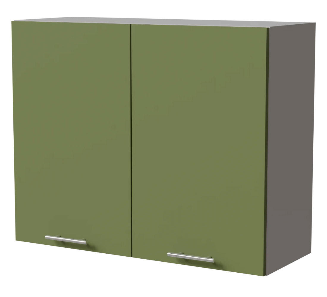 KÜCHENHÄNGESCHRANK Brerra W3/90 Grau / RAL 6025 farngrün Matt 90 / 32,5 / 72cm - Grau/Grün, Holz/Holzwerkstoff (90/72/32.5cm) - Feldmann-Wohnen