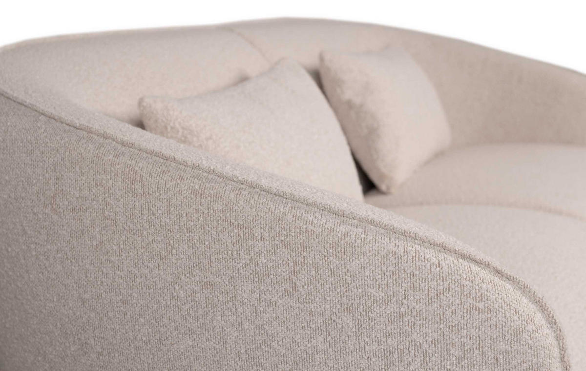 SOFA Alezio beige inkl. Knuffelkissen 189/78/86 cm - Beige/Braun, Textil/Metall (189/86/78cm) - Mr. Deko