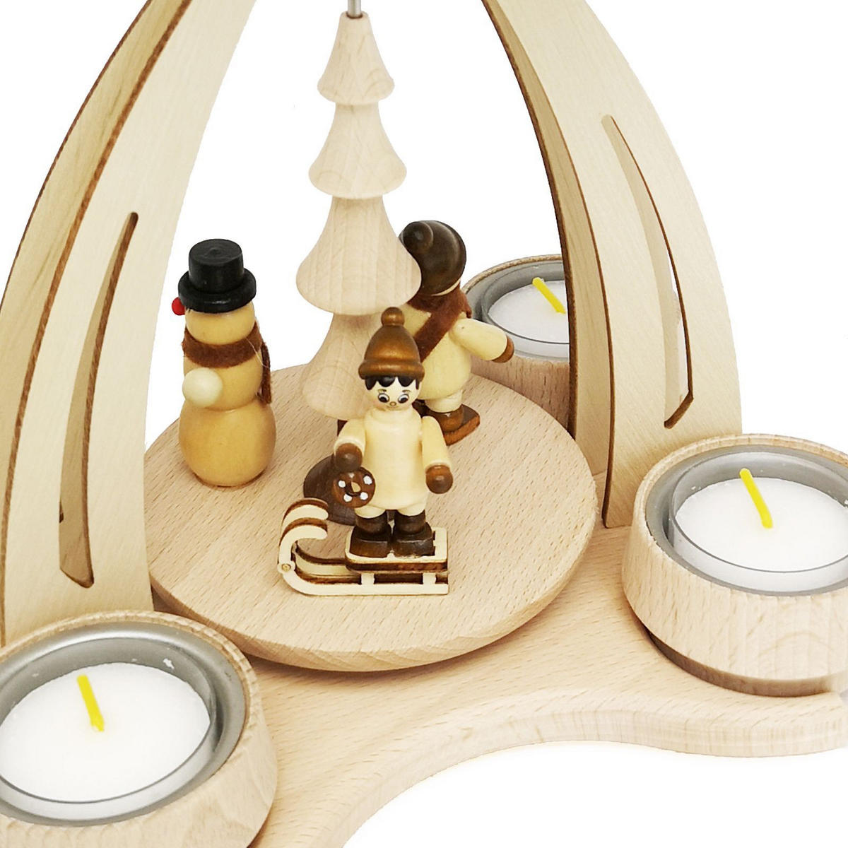 TISCH-PYRAMIDE Winterfütterung 14/18/24 cm - Multicolor, Holz (0.1/24/0.1cm) - Dekoteam24
