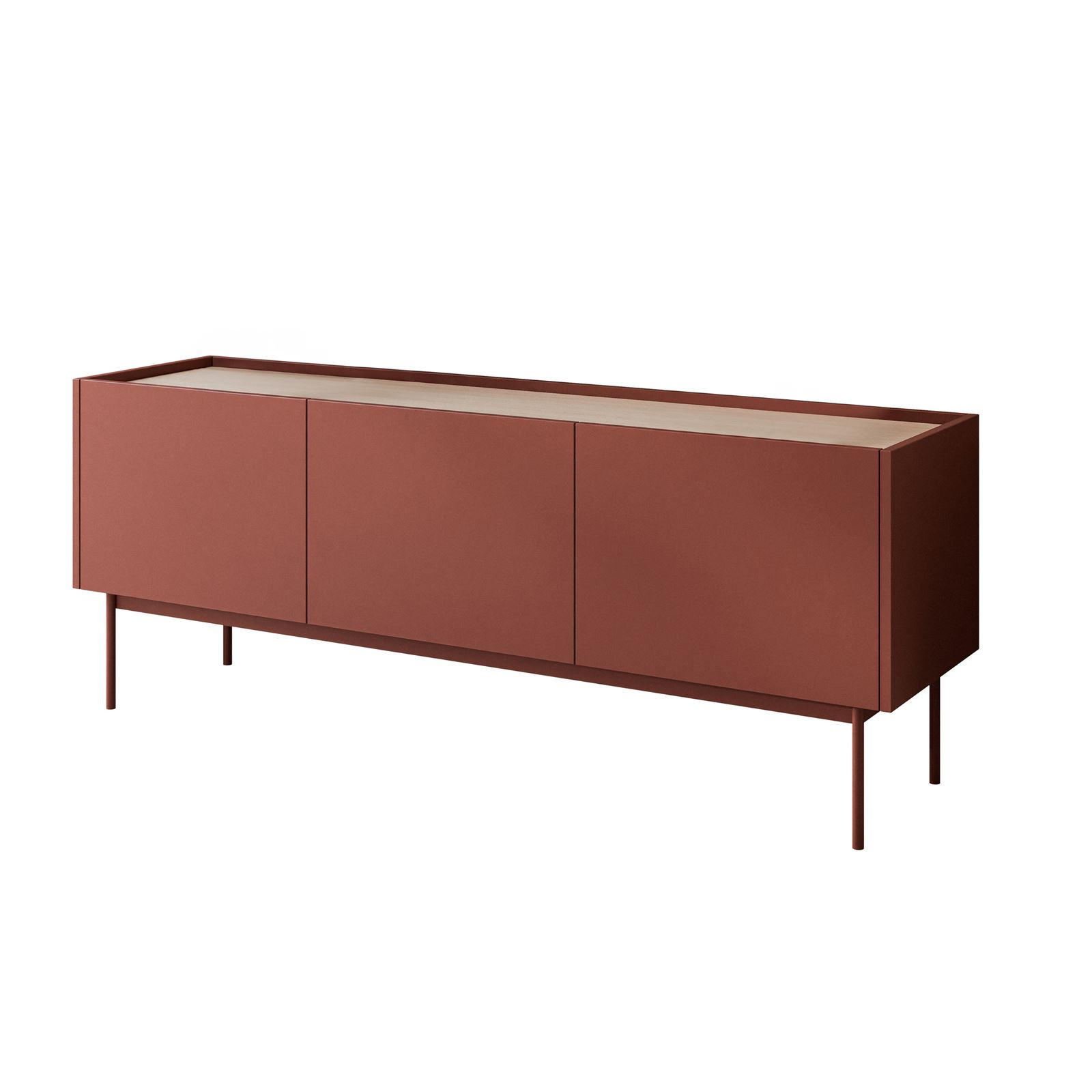 Lookway Tv-Schrank Rot, Eiche 154x55x33 cm