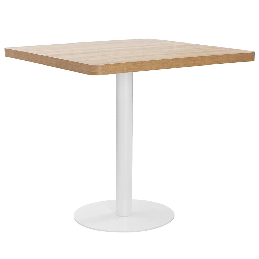 BISTROTISCH Hellbraun 80/80 Cm Mdf - Hellbraun, Holzwerkstoff (80/80/75cm) - vidaXL