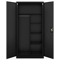 MEHRZWECKSCHRANK Metall abschließbar REKL 185x90x45cm Schwarz - Schwarz, Metall (90/185/45cm) - DELUKE