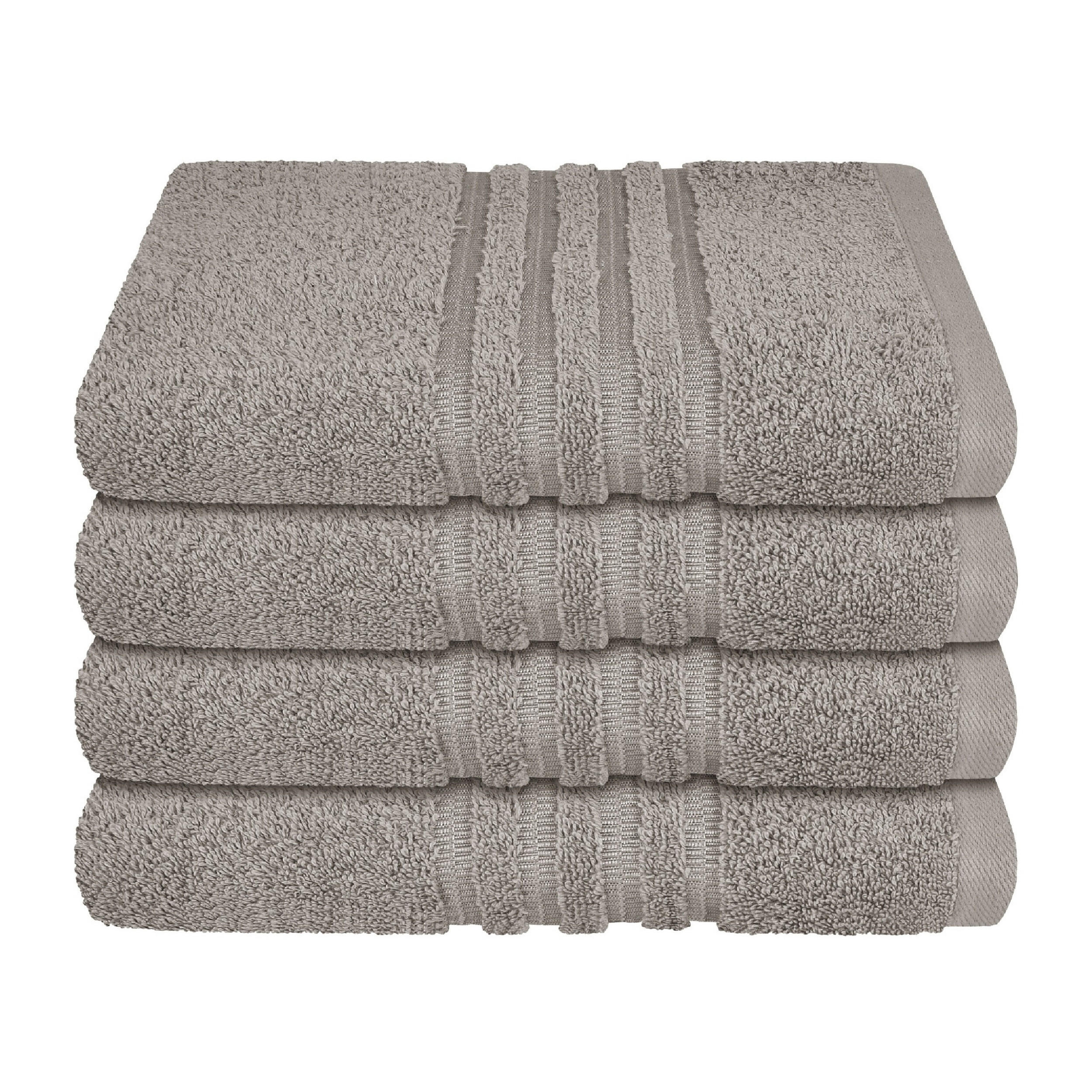 HANDTUCHSET Milano - 4-teilig - 50 x 100 cm - Hellgrau - Hellgrau, Textil (50/100cm) - SCHIESSER