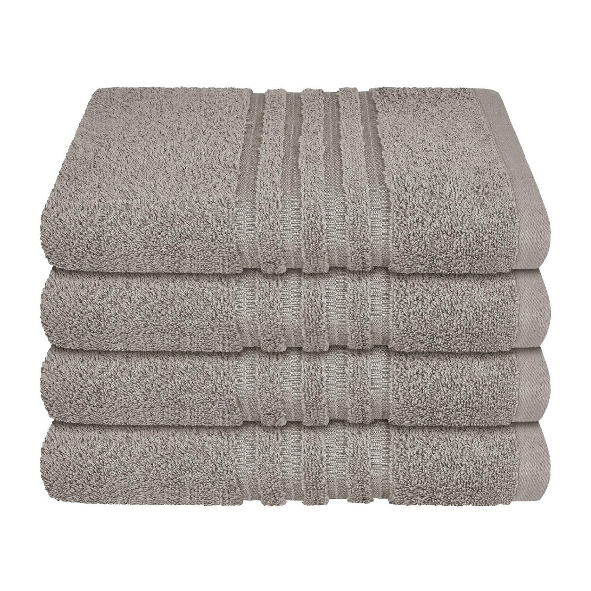 HANDTUCHSET Milano - 4-teilig - 50 x 100 cm - Hellgrau - Hellgrau, Textil (50/100cm) - SCHIESSER