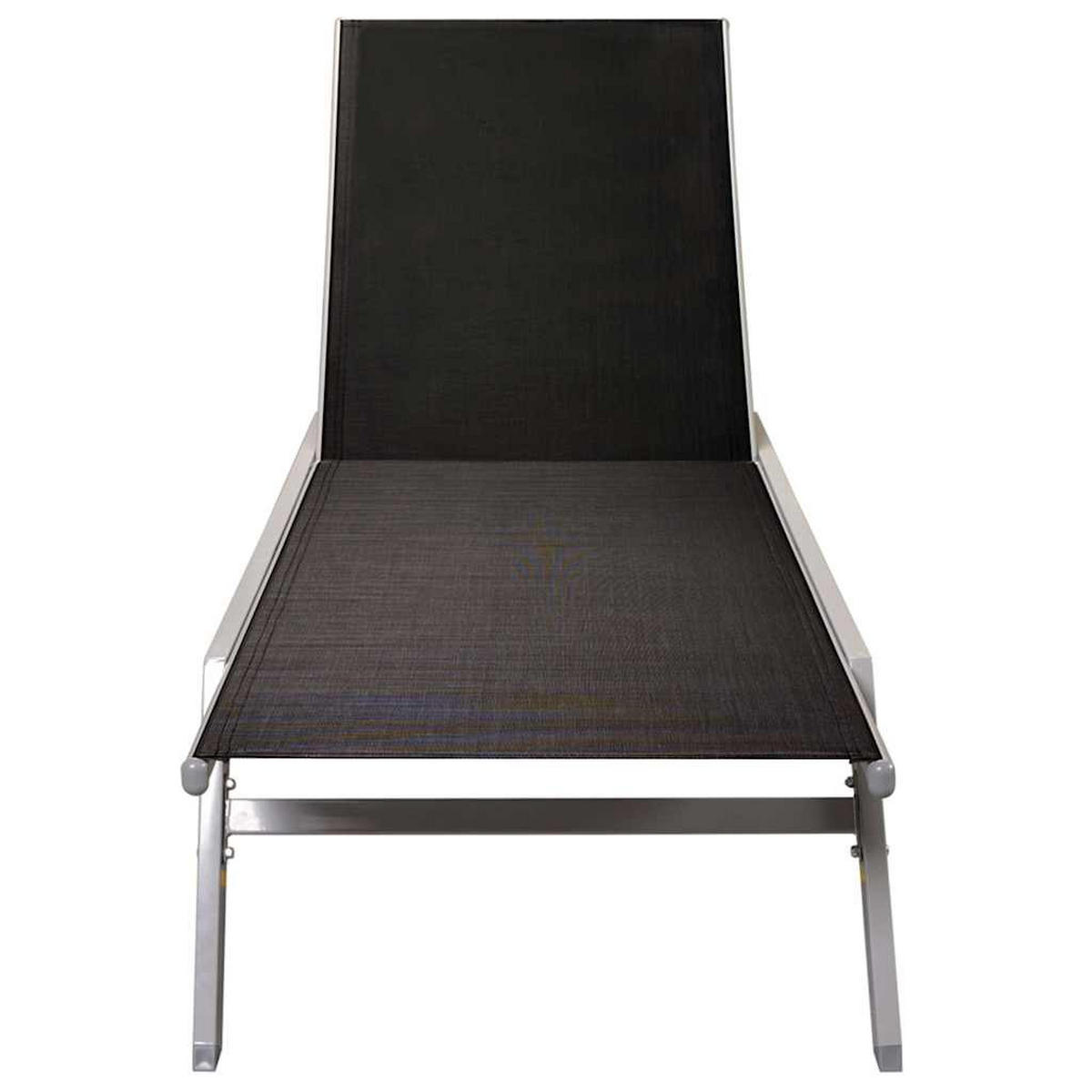 SONNENLIEGE Stahl und Textilene Schwarz - Schwarz, Metall (58/32/200cm) - furnicato