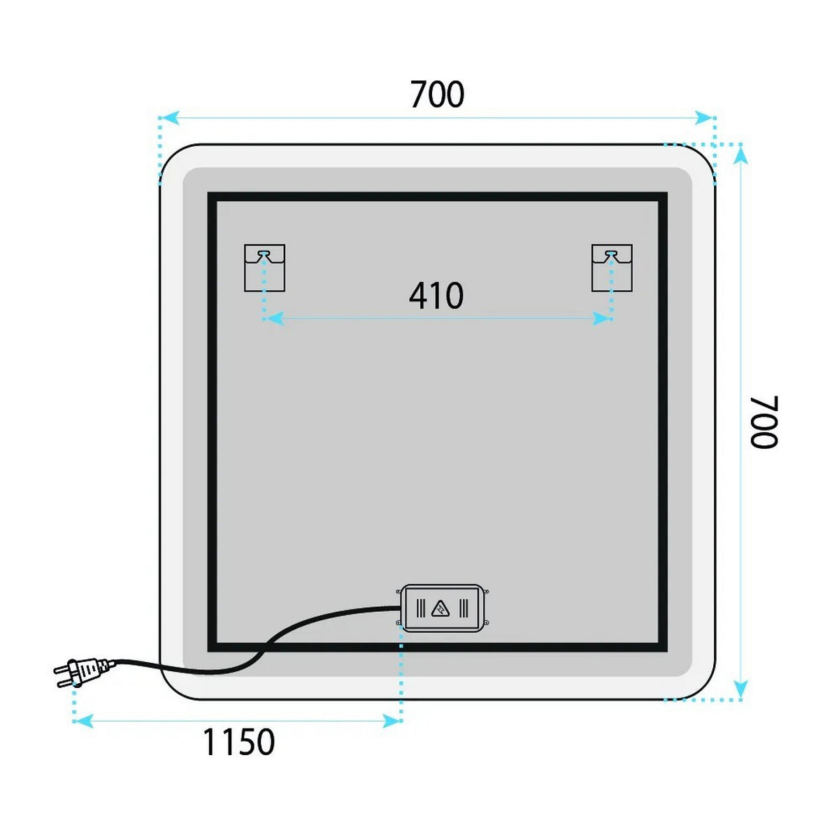 SPIEGEL Rea Led 70x70cm Top-2 - Transparent, Glas (70/2/70cm) - REA