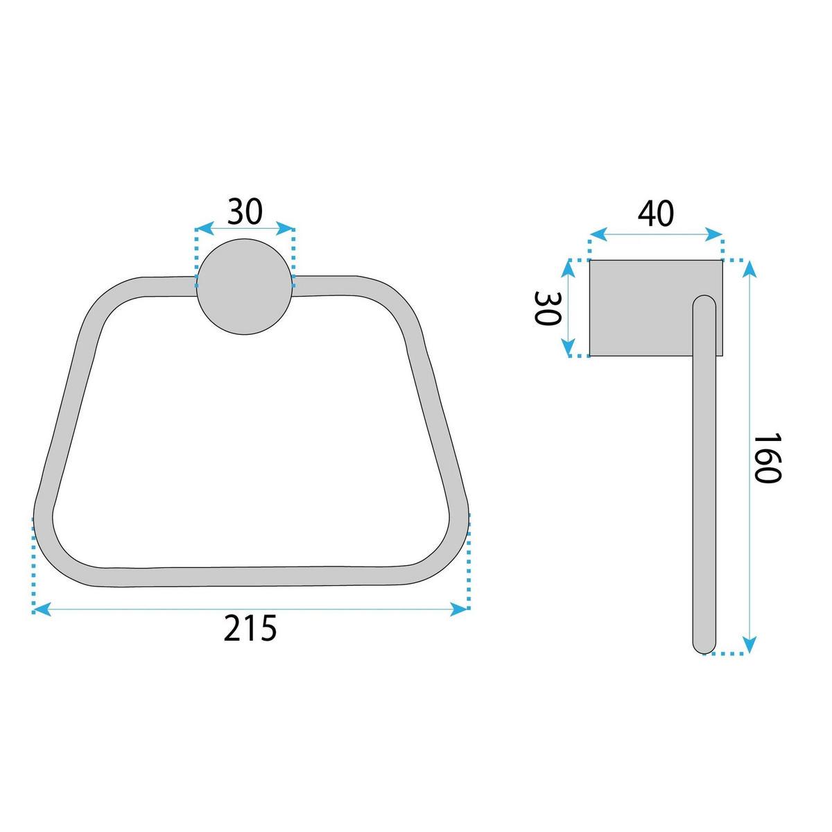 HANDTUCHHALTER Rea Tomi 5810 Brush Nickle - Nickelfarben, Metall (4/16/21cm) - REA