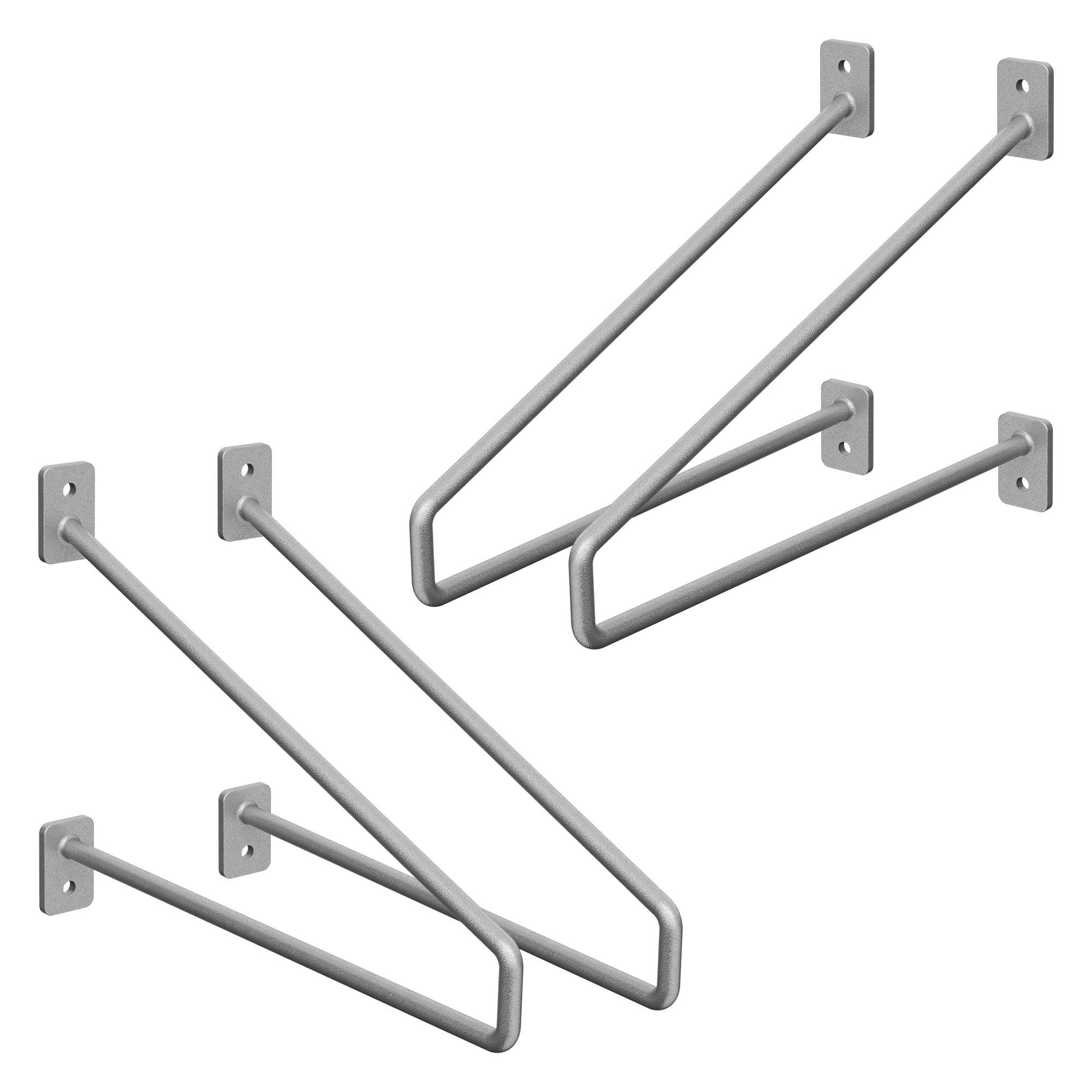 REGALHALTERUNG 2er Set 265mm Silber - Silberfarben, Metall (18/2.3/26.5cm) - ML-DESIGN